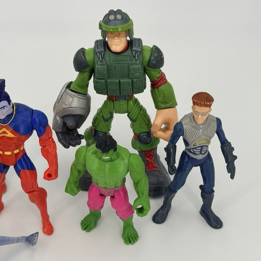 Marvel DC Super Hero Action Figures Lot Super Man Hulk Avatar Sharkboy 6 Pcs Y2K